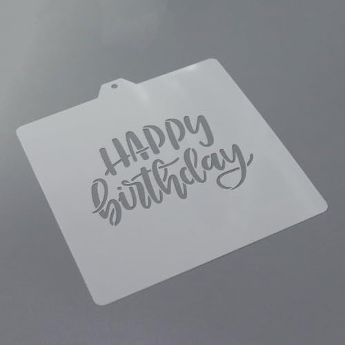 Cookie Cutter and Stencil Bundle Royal Icing Cookies Stencils Paint Your Own Biscuit Bakery Starter Kits Royal Icing Fondant Cutters Birthday Wedding Holiday Cookies Painting Coloring Pages Comb (Happy Birthday Set)