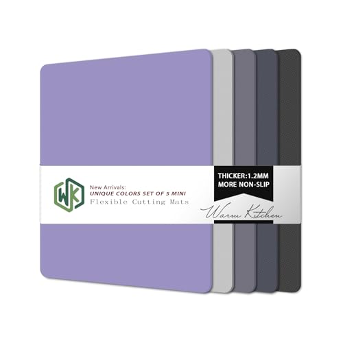 Small Flexible Plastic Cutting Boards for Kitchen Set of 5 (Multi Grey - Small - 5)