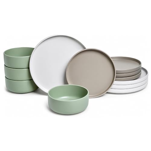 12 Piece Stoneware Dinnerware Set for 4