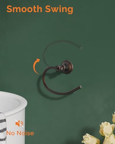 Towel Ring Wall Mount for Bathroom (Oil Rubbed Bronze)