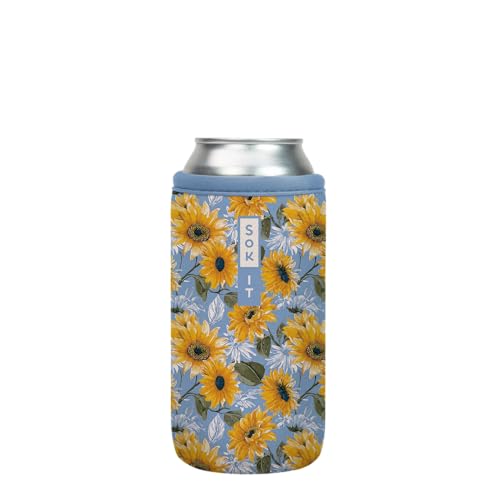 CanSok Sleeve for Beer & Soda Insulated Neoprene Cover (Sunflower Skies / 16oz Can Sleeve)