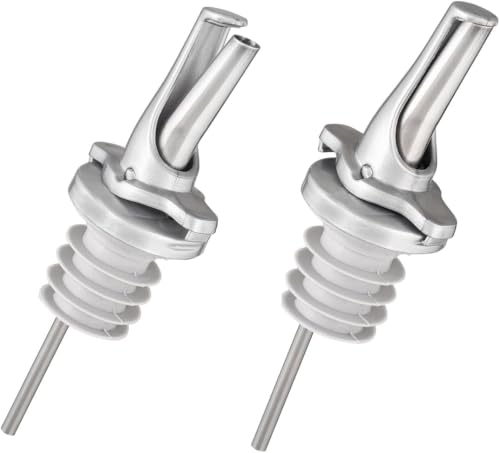Stainless Steel Liquor Pour Spout (Silver 2pk)