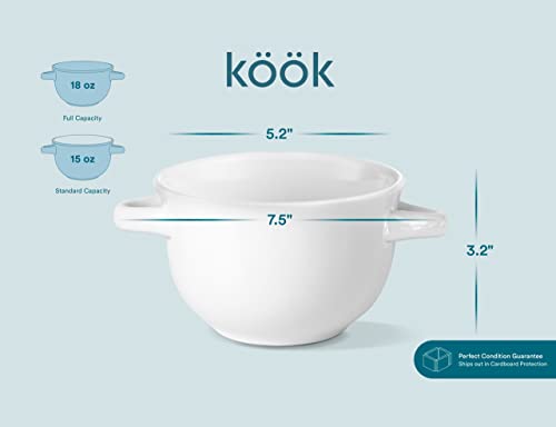 French Onion Soup Crocks with Lids & Handles (White)