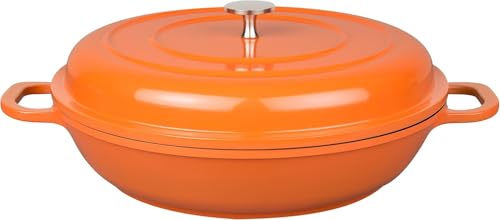 3 Quart Non Stick Cast Aluminum Dutch Oven Casserole Stockpot 11" (Orange)