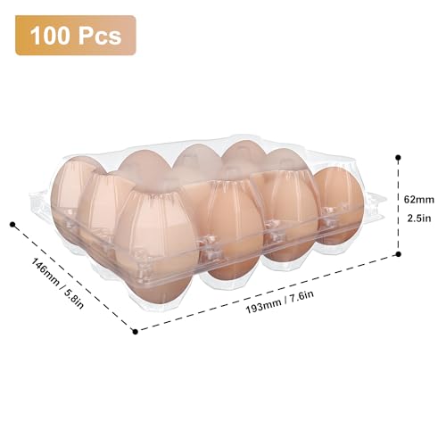100 Pack Bulk Egg Cartons (（3*4） / 12 Grids)