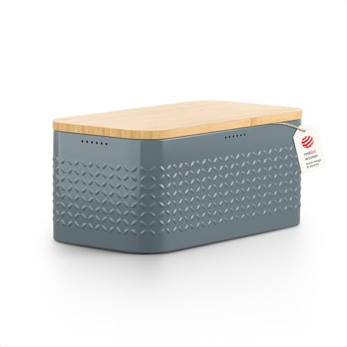 Bread Box for Kitchen Countertop (Stone Blue)