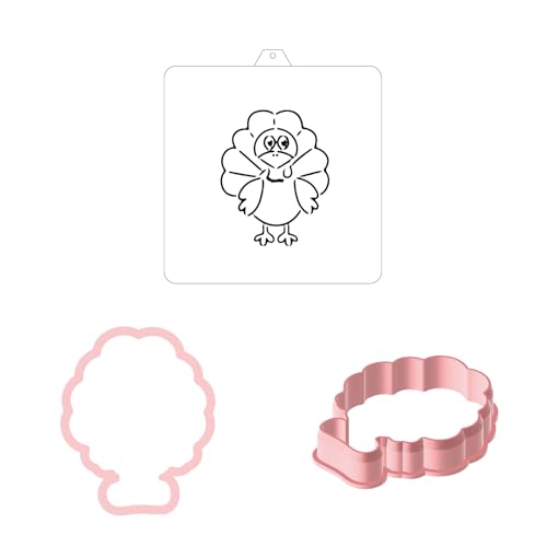 Cookie Cutter and Stencil Bundle Royal Icing Cookies Stencils Paint Your Own Biscuit Bakery Starter Kits Royal Icing Fondant Cutters Birthday Wedding Holiday Cookies Painting Coloring Pages Comb (Turkey PYO)