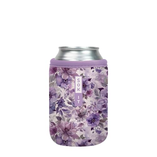 CanSok Sleeve for Beer & Soda Insulated Neoprene Cover (Lilac Meadows / 12oz Can Sleeve)