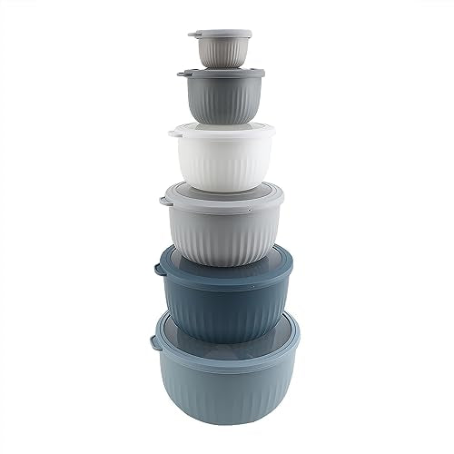Prep Bowls with Lids (Blue/Grey / 12 Piece Set - Deep Bowls)
