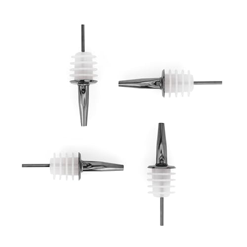 Pour Spout Made of Stainless Steel with Automatic Anti (Black-Thin / Thin_set of 4)