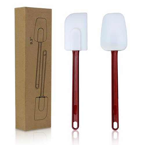 Silicone Spatulas Heat Resistant.Commercial Spatula for Cooking.Heavy Duty Rubber Spatulas.Silicone Spatula Set of 2 (10 INCH)