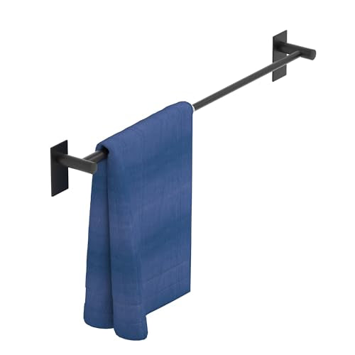 Adjustable AdhesiveTowel Bar 2 Pack (2 Pack / Economical-self-adhesive-matte Black)
