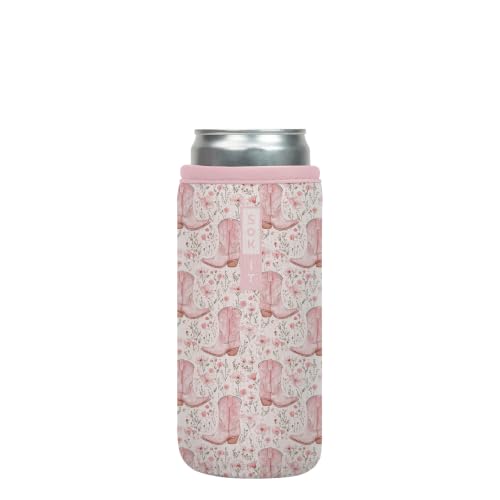 CanSok Sleeve for Beer & Soda Insulated Neoprene Cover (Wildflower Rodeo / 12oz Slim Can Sleeve)