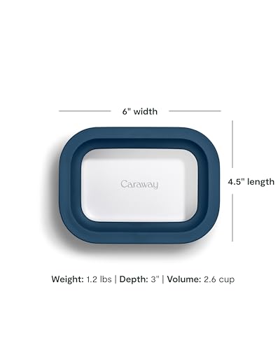 2 Piece Glass Food Storage Container Set (Navy / 2.6 Cup Food Storage (2x))