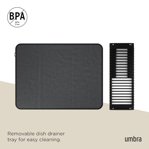 Udry Dish Drying Rack with Mat (24" x 18" / Black)