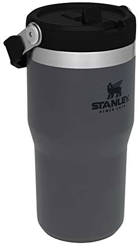 IceFlow Flip Straw Tumbler with Handle 20 oz (Charcoal / 20 Ounces)