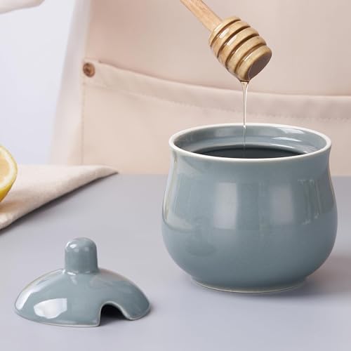 7 OZ Ceramic Sugar Bowl with Lid and Spoon