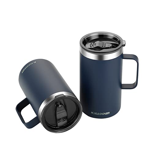 2 Pack 20 oz Insulated Coffee Mugs (B2.Navy blue / 20 ounces (2 pack))
