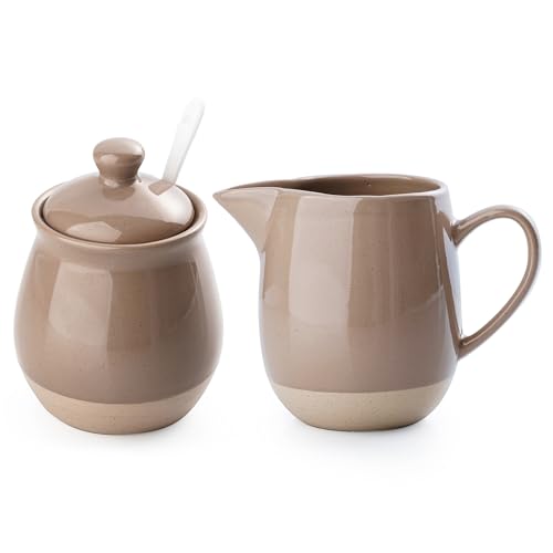 Ceramic 10oz Sugar Bowl & 13oz Creamer Set