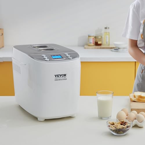 Bread Maker Dough Machine 15 Menus in 1 (White+Silver)