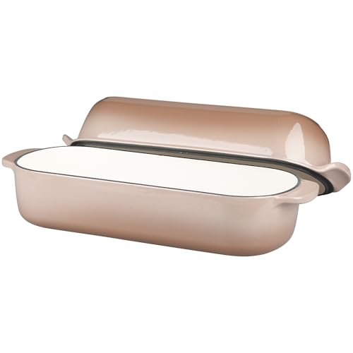 Enameled Cast Iron Loaf Pan with Lid (Mocha)