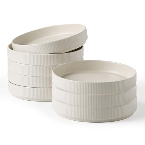 Star 8.25" Pasta Bowls Set of 8 (White - Full Glaze Matte / 8 Pcs)