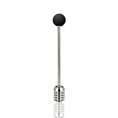 Stainless Steel Honey Dipper Stick 6.3 Inch Honey Wand Server for Honey Pot Dispense Drizzle Honey (1 Pcs Black)