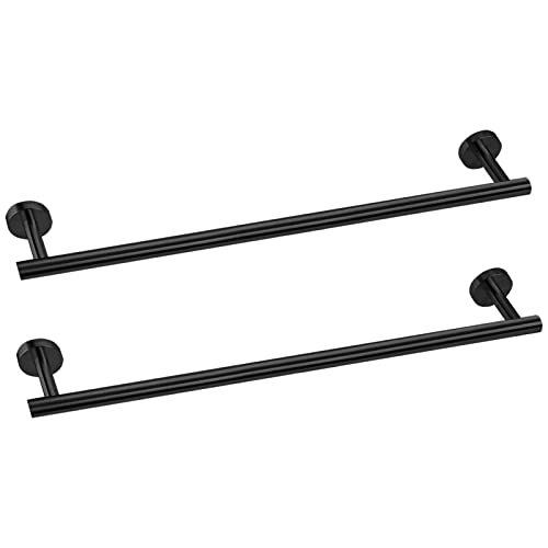 2 Pieces Matte Black Bathroom Towel Bar (Black / 24inch)