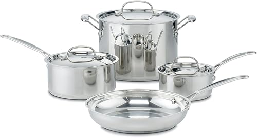 7 Piece Stainless Steel Pots and Pans Set (7-Piece)