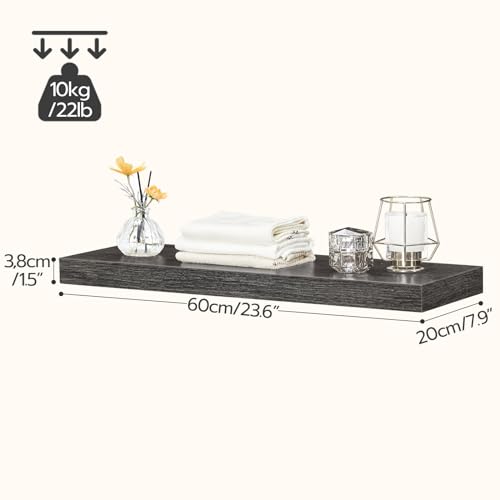 Floating Shelves for Wall (Charcoal Gray / 23.6 Inches)