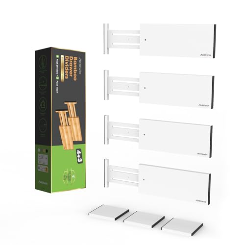 4 Pack Expandable Drawer Dividers (White)
