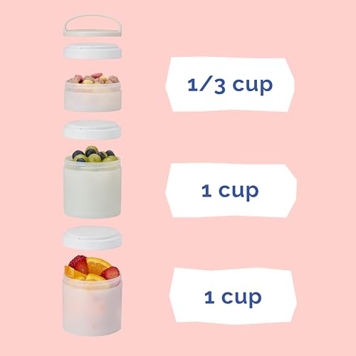 Cinderella) DiSNEY PRINCESS Whiskware Stackable Snack Pack - 3 Jar + Handle - Pink/Blue/Blue (Disney / Cinderella)