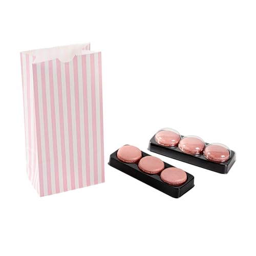 Pink And White Stripe Paper Bag (2 lb / Pink & White)