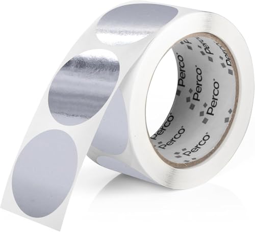 Metallic Silver Round Circle Dot Sticker 2 (Metallic Silver / 2 Inch)