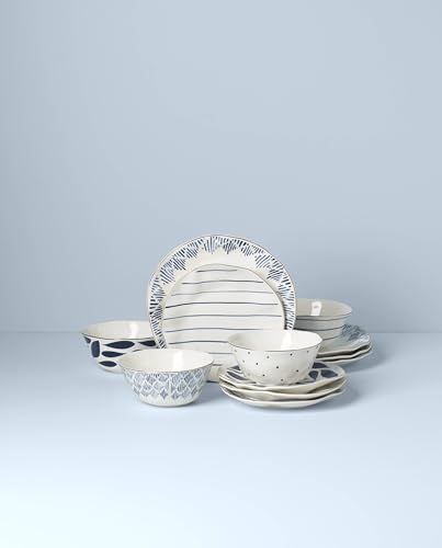 Blue Bay 12 Piece Dinnerware Set (12-Piece Dinnerware Set (Dessert), Ikat)