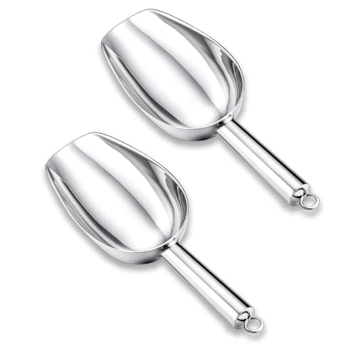 2 Pack Metal Dog Food Scoop 18 Oz With Loop