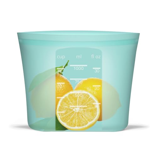 Reusable Freezer Bags Quart Size (Aqua | Small | 4 Pack)