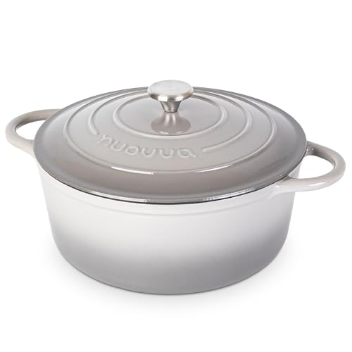 Cast Iron Dutch Oven with Lid (Grey / 7.3-Quart - Deep)