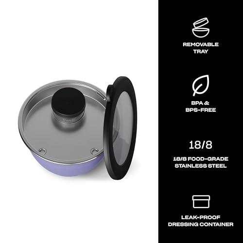 Stainless Steel Salad Bowl Kit 64oz (Hillside Lavender / 64oz)