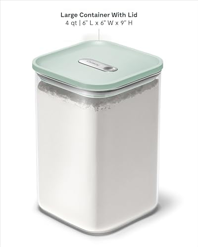 4 qt Glass Airtight Food Storage Container with Lid (Mist / 4qt Container)