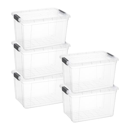 14.7 Quart Clear Plastic Storage Boxes with Lids (14.7 Quart)