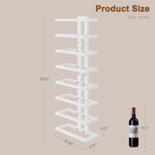 8 Tier Wall Mount Wine Rack (1 Pack (8 Bottles) / White)