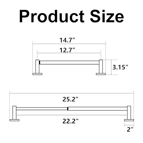 Towel Bar Towel Racks for Bathroom Wall Mounted (Gold / Wall-Mounted)