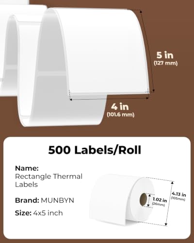 4x5 Thermal Labels (White / 4x5")