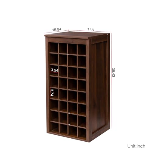8 Tier Freestanding Wine Rack Wood (32 Bottles / Walnut)