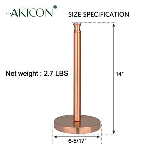 Paper Towel Holder Stand for Kitchen Countertop & Dining Room Table (Copper / Modern)