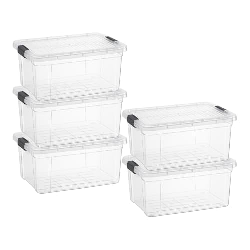 21 Quart Clear Plastic Storage Boxes with Lids (21 Quart)