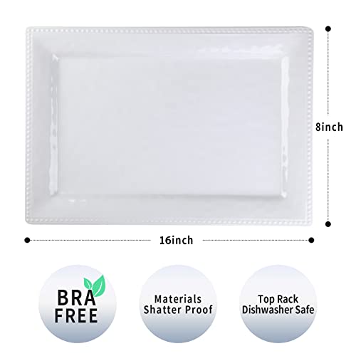 Embossed effectSet of 2 melamine rectangular serving trays (2 Count)