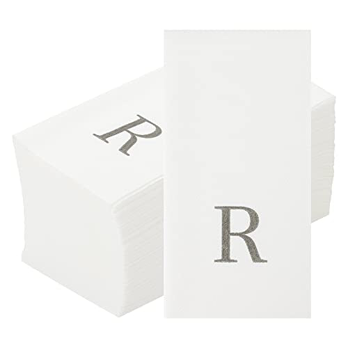 Silver R White Linen Feel Guest Towel Napkin (Silver / 2000 Count / R)