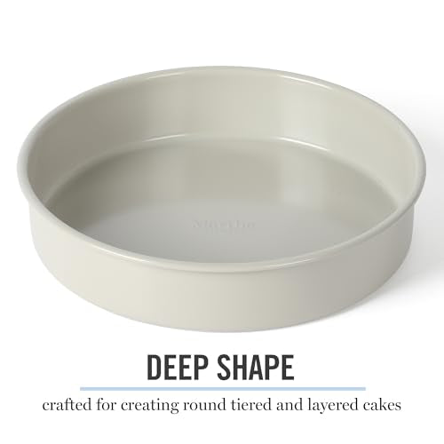 Gallen 8 Inch Round Nonstick Carbon Steel Cake and Bake Pan (Cool Gray)